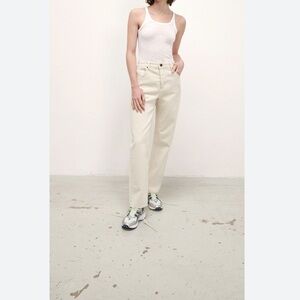 American Vintage women’s ecru boyfriend high waist jeans Sz 27